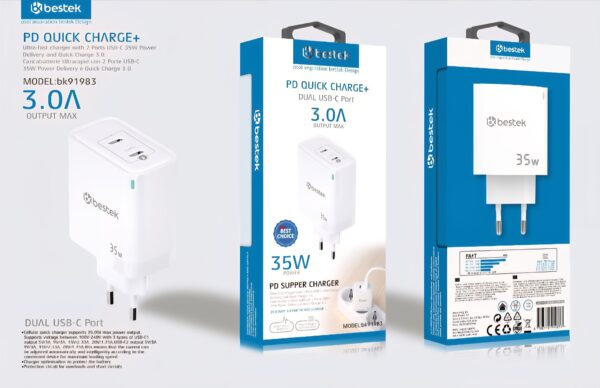 Caricatore BESTEK BK91983 - 35W Doppia USB-C