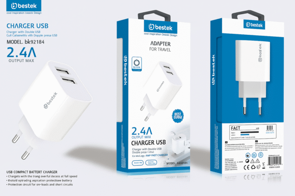 Caricatore 2 USB Bestek bk92184
